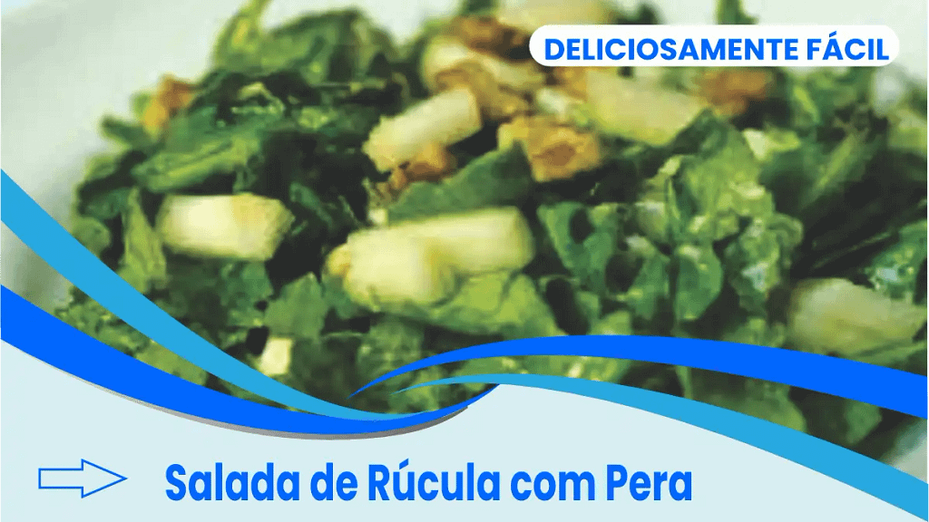 Salada de rúcula com pera no blog Dica Pronta