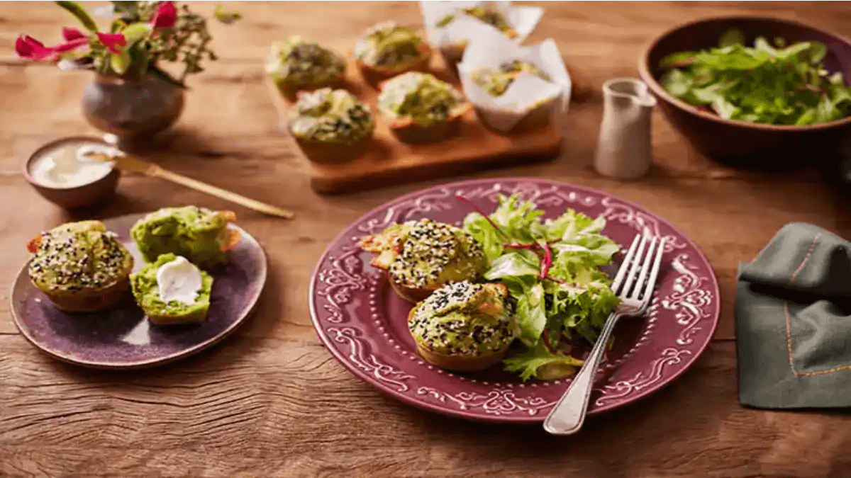 Os lanches proteicos com receitas rápidas no blog Conversa Pronta. Mufins de espinafre