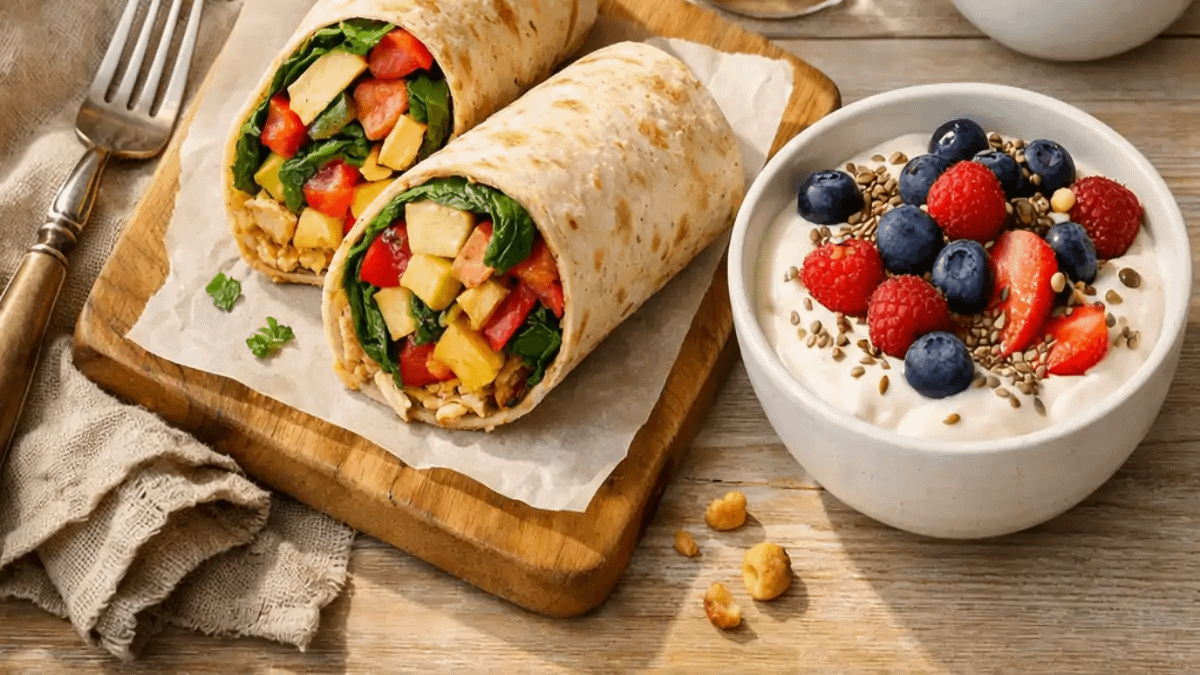 Os lanches proteicos com receitas rápidas no blog Conversa Pronta. Wrap-de-Frango.